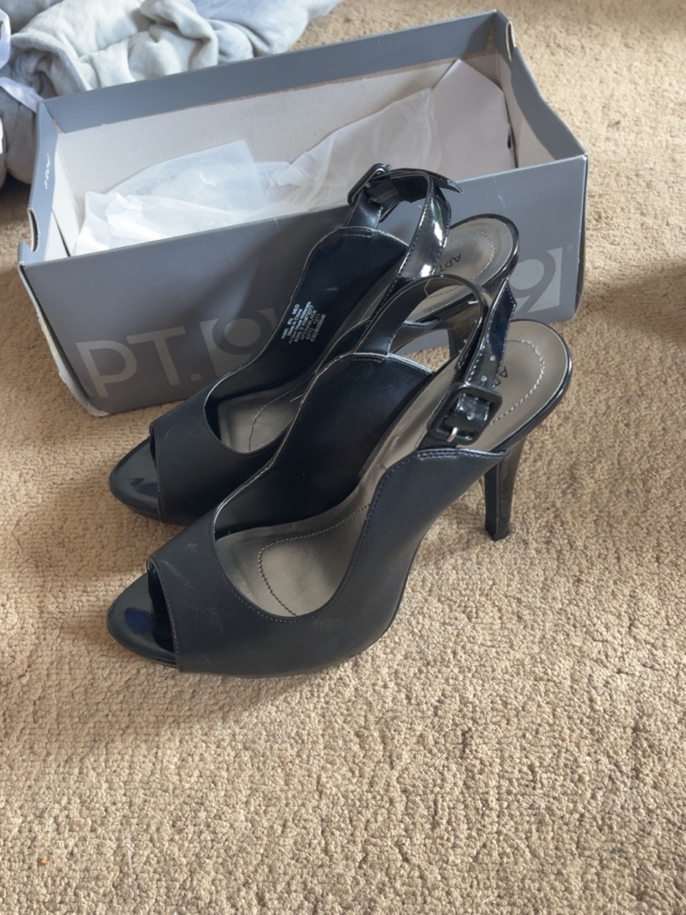 Apt. 9 Black Peep-Toe Slingback Heels